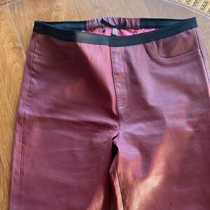 Bagatelle city,Real leather leggings, size L, burgundy wine red color, worn one